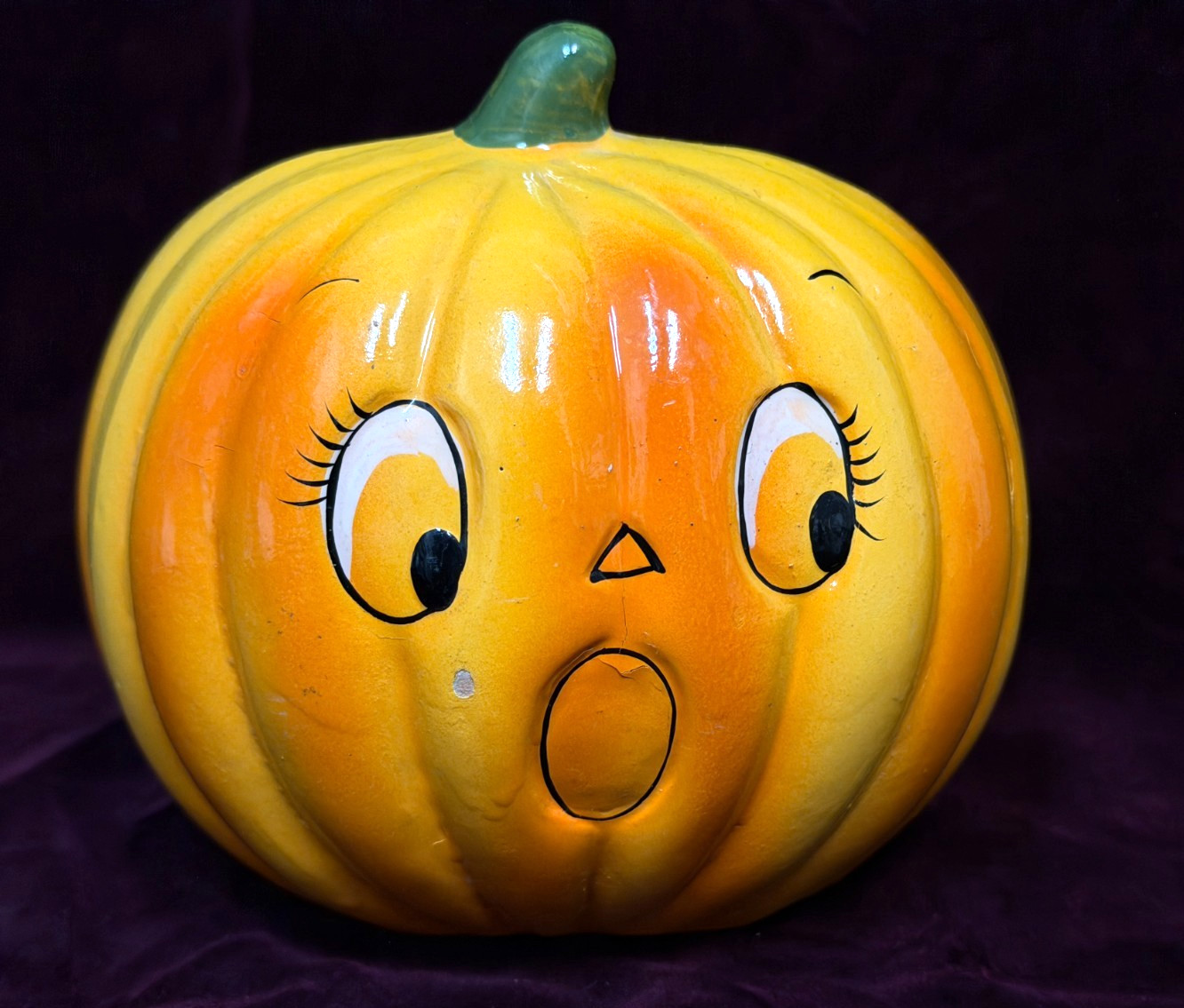 Vintage Rubens Originals Pumpkin Planter Halloween Ceramic Japan Anthropomorphic