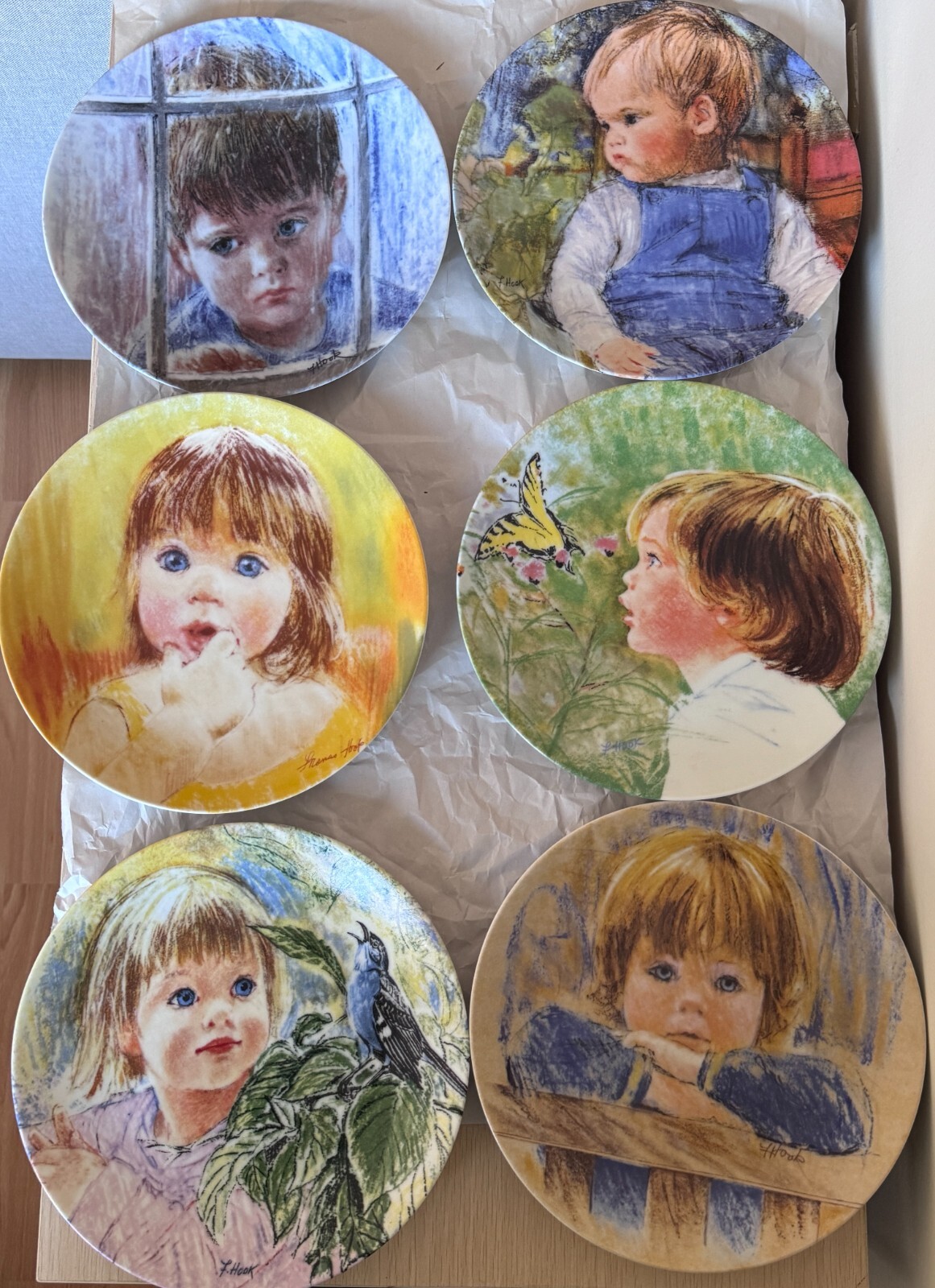 Complete Set 6 Frances Hook Legacy Series Knowles Ltd Ed Plates w/ COA & Boxes