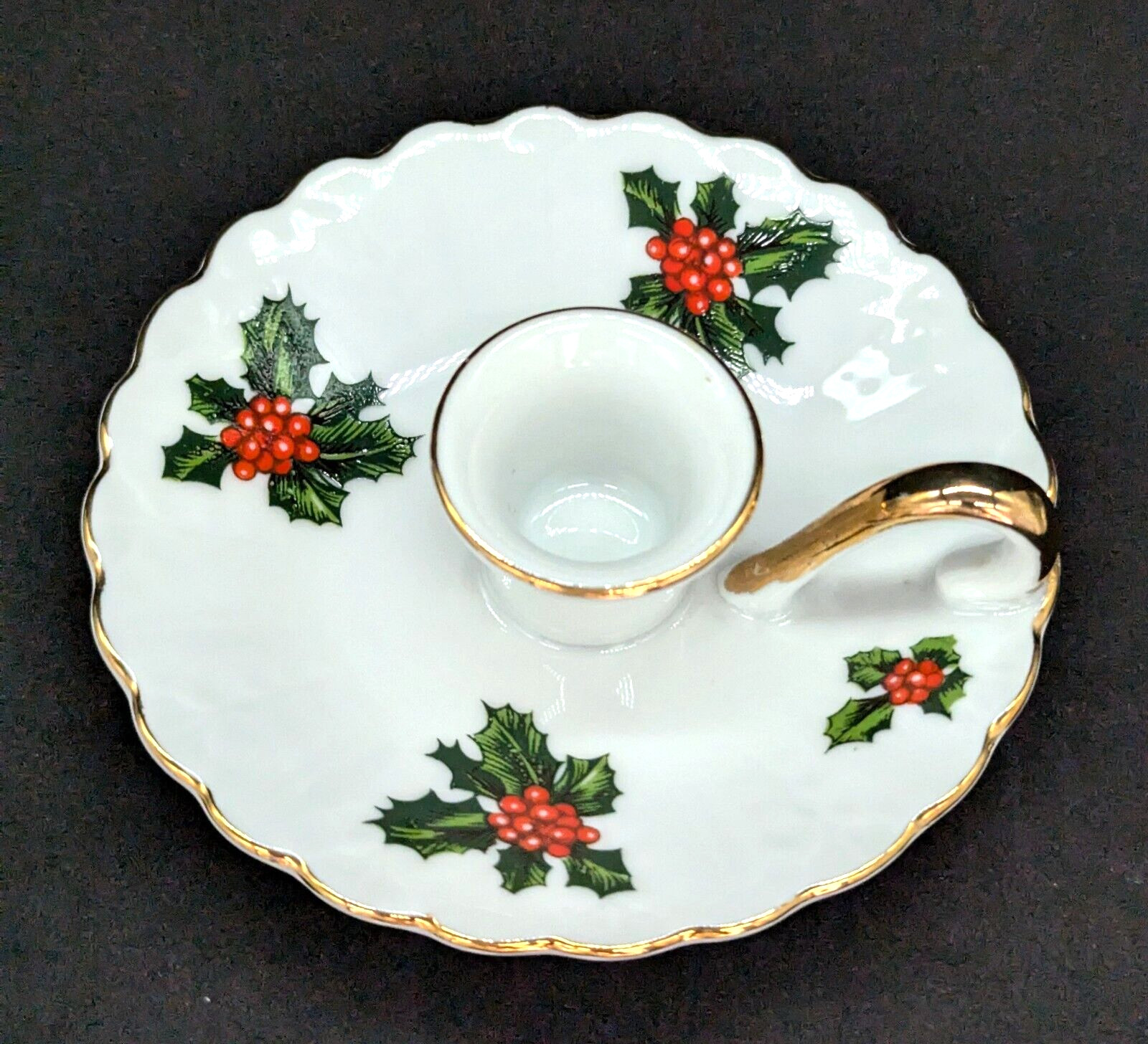 Vintage 1950-55 Lefton Porcelain Christmas Candlestick, Vintage 1950-55 Lefton Porcelain Christmas Candlestick,