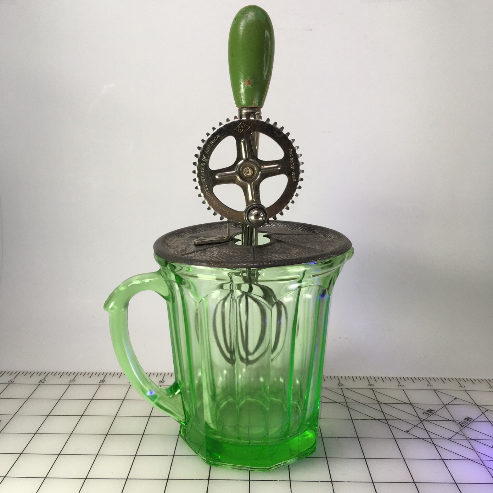 A & J Green Uranium Glass 5.5