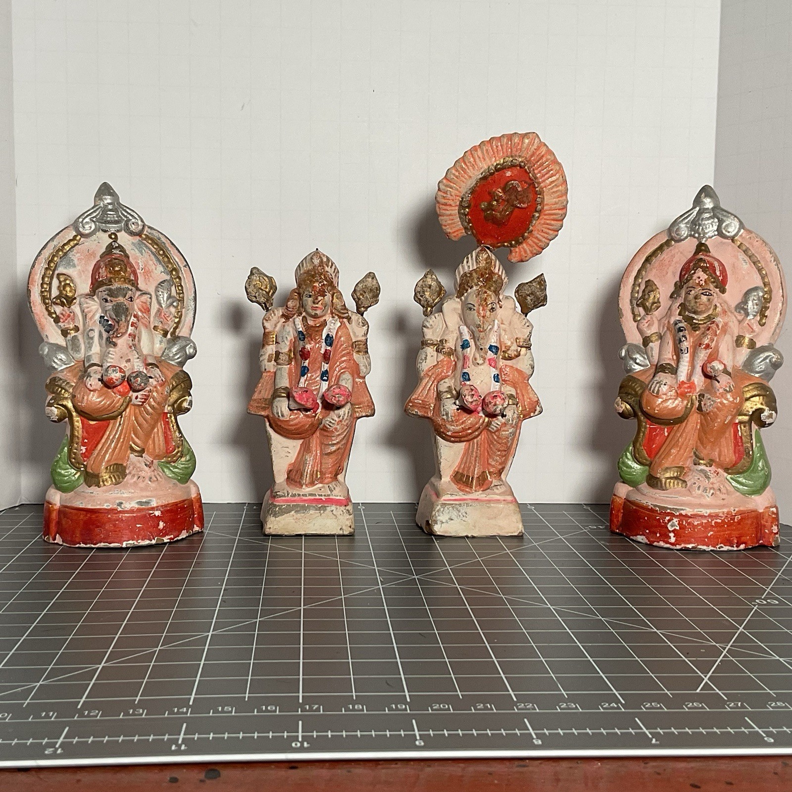 Vintage South Indian Clay Terracotta Golu Bommai Lakshmi Ganesha Navratri Idols 