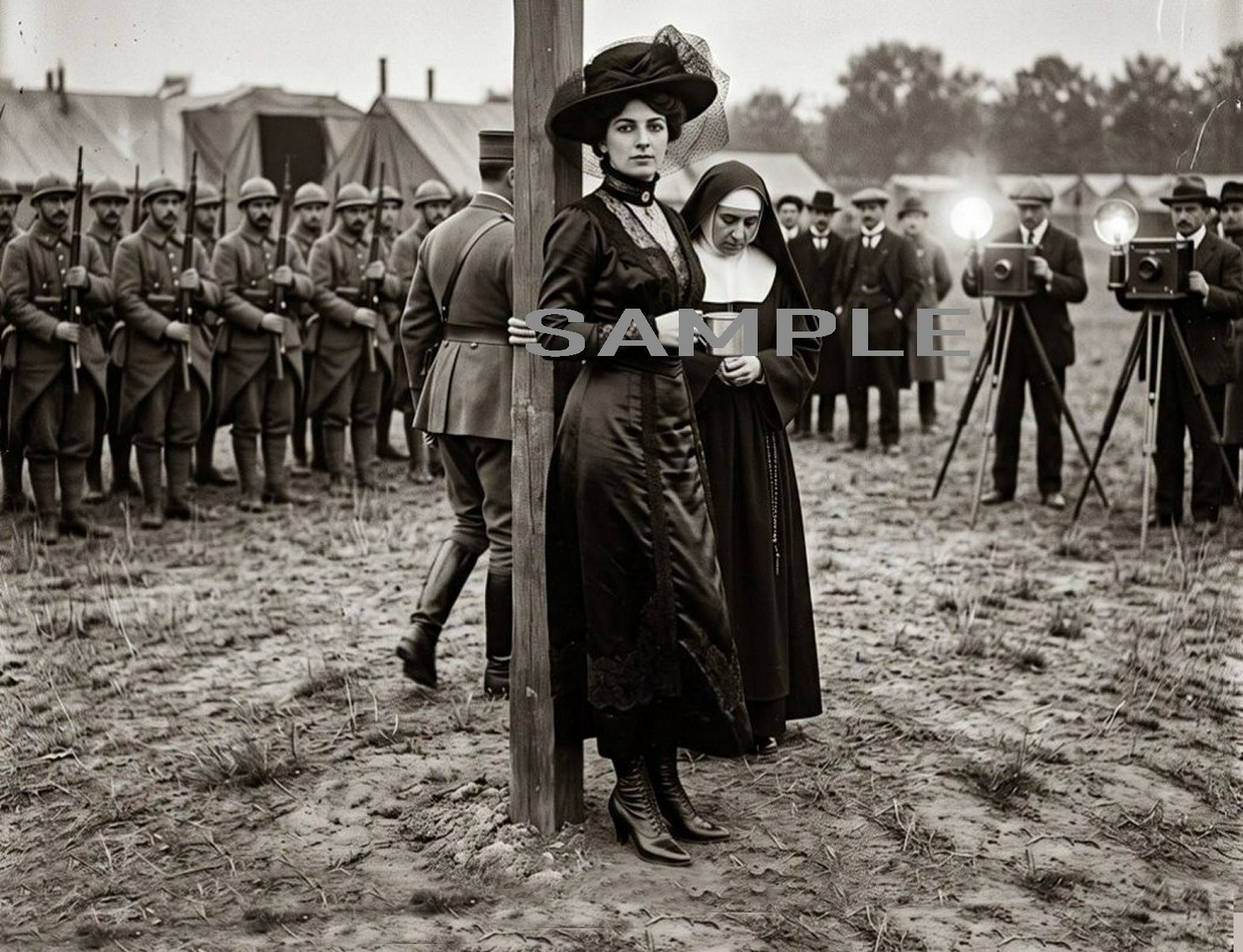1917 MATA HARI Minutes Before Execution 8.5X11 PHOTO