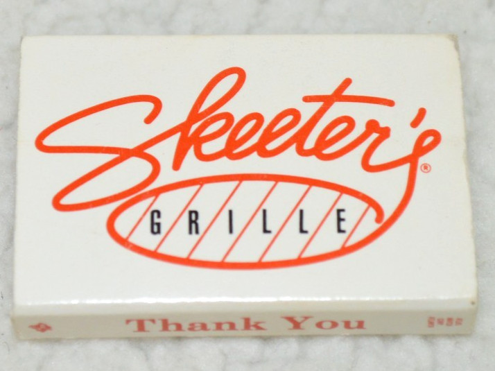Vintage Matchbox Cover Skeeter’s Grille Restaurant