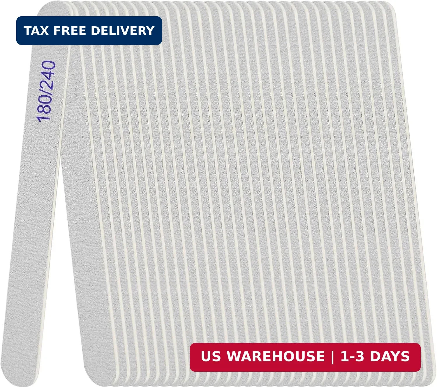 Nail File, Emery Boards for Nails 180/240 Grit Nail Files for Natural Nails Wood