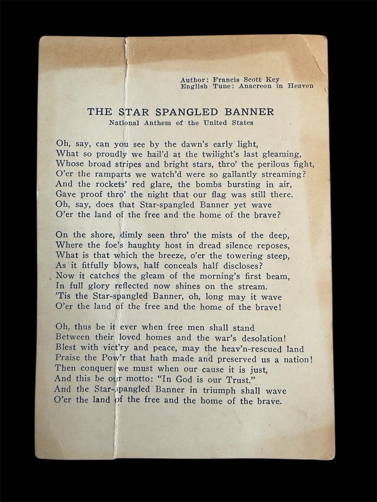 1930’s The Star Spangled Banner National Anthem Of The United States 1930’s The Star Spangled Banner National Anthem Of The United States