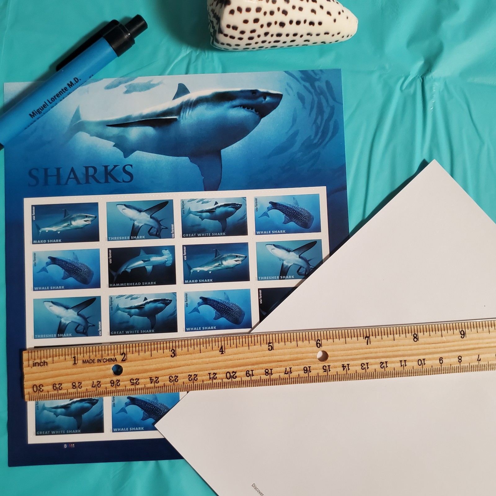 USPS Stamps Sheet of 20 First Class Letter Shark