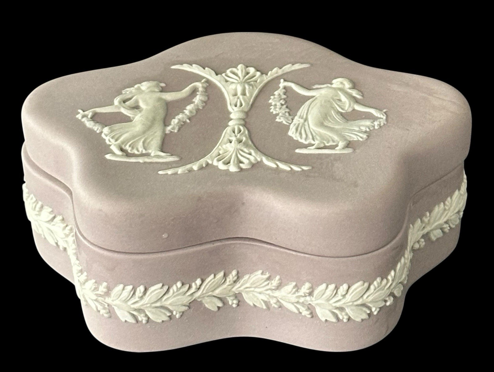 Wedgwood Jasperware Lilac and White Rectangle Box with Lid Trinket Box 1970 HTF
