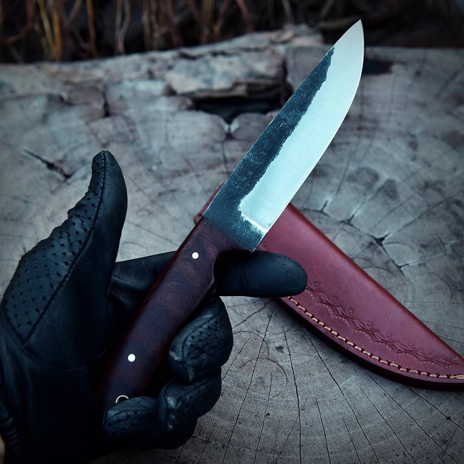 M48 handmade Forged D2 tool steel fixed blade Hunter Skinner knife Bushcraft EDC