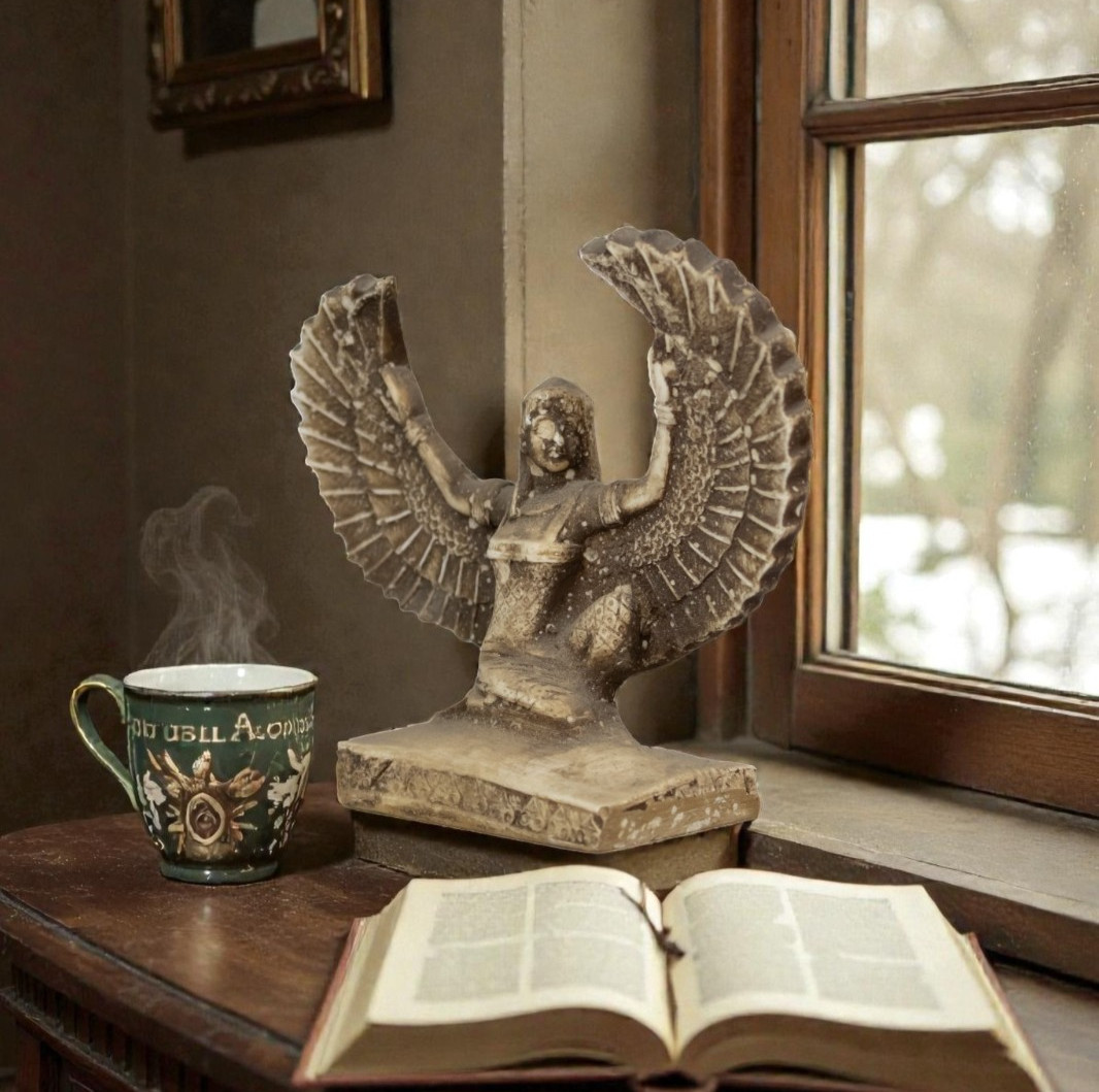 Egyptian Artifacts Unique Authentic Pharaonic Winged Statue Of Goddess Isis Bc
