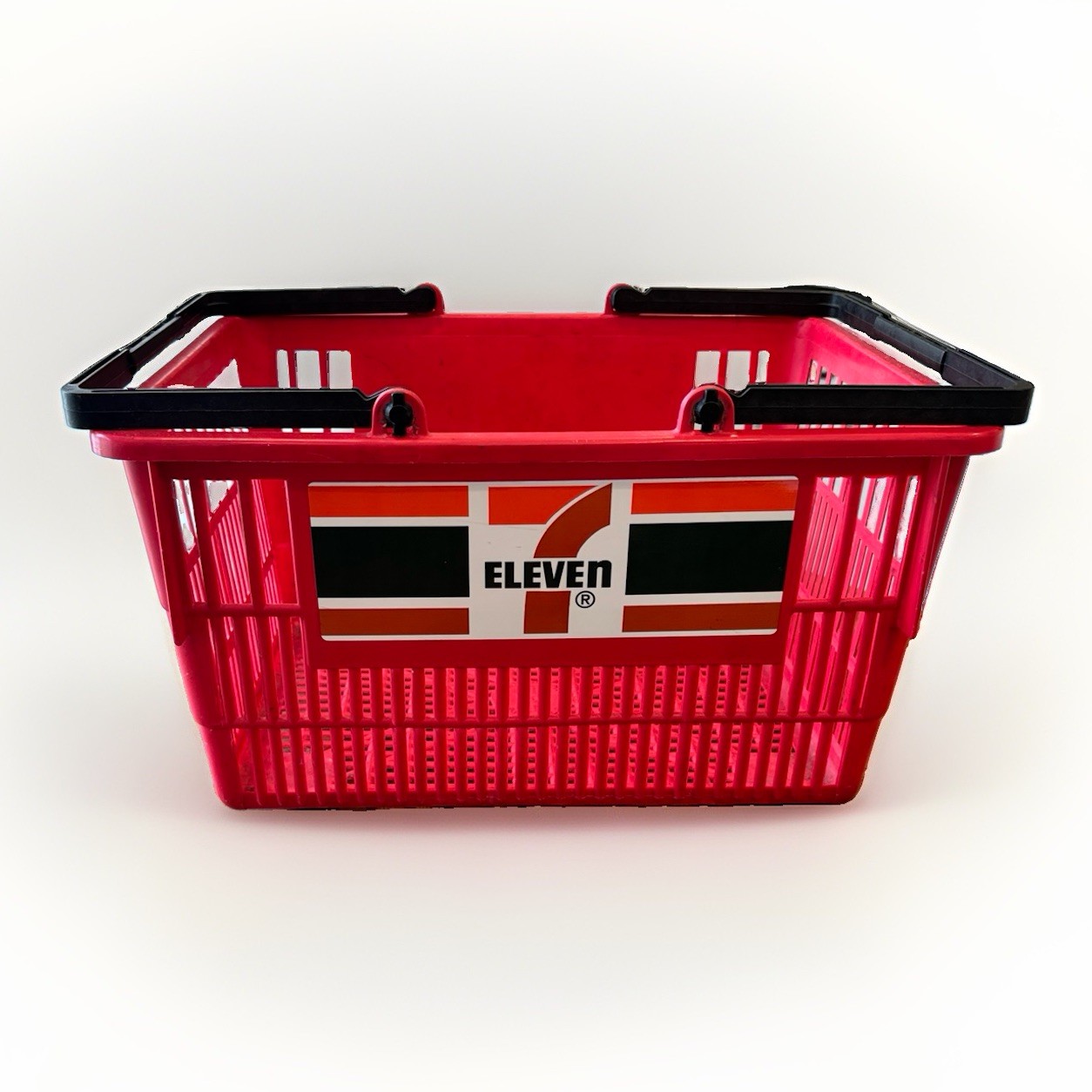 Vintage 7-11 Red Plastic Shopping Basket Rare Convenience Store Advertising