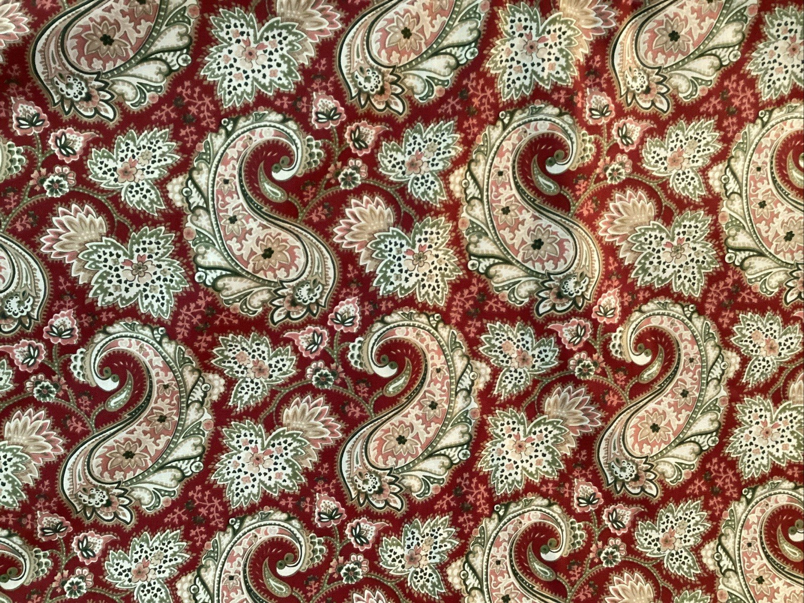 Thomas Kinkade Bloomcraft Screenprint Paisley Canvas Fabric 55” W X 36” BTY 15AV Thomas Kinkade Bloomcraft Screenprint Paisley Canvas Fabric 55” W X 36” BTY 15AV