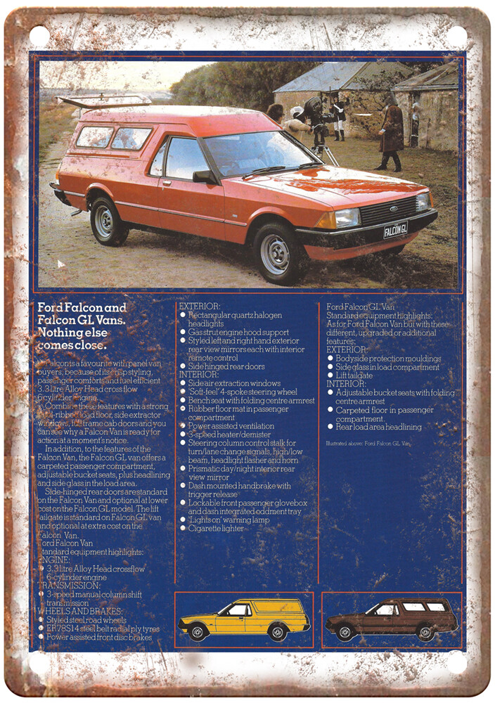 Vintage 1981 Falcon Panel Van Ad Retro Look Metal Sign A8733 Vintage 1981 Falcon Panel Van Ad Retro Look Metal Sign A8733