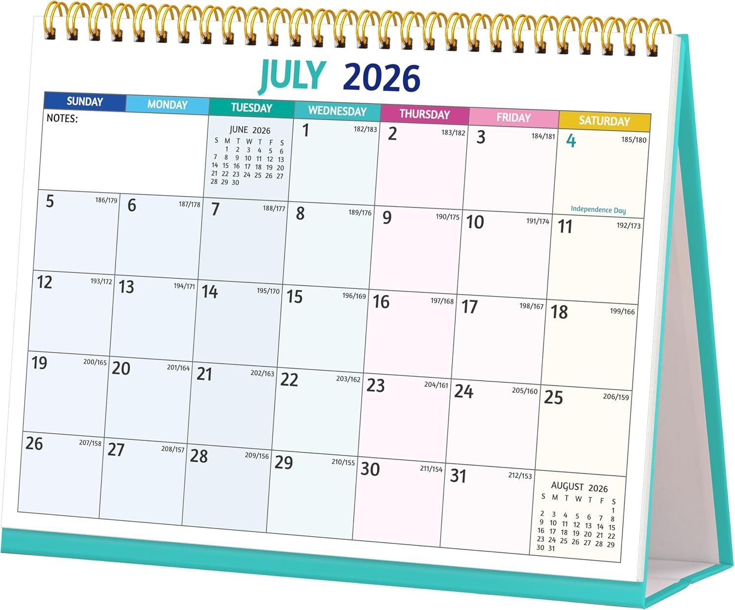 2026-2027 Desk Calendar Small Standing Flip Desktop Calendar Jan 2026-Dec 2027