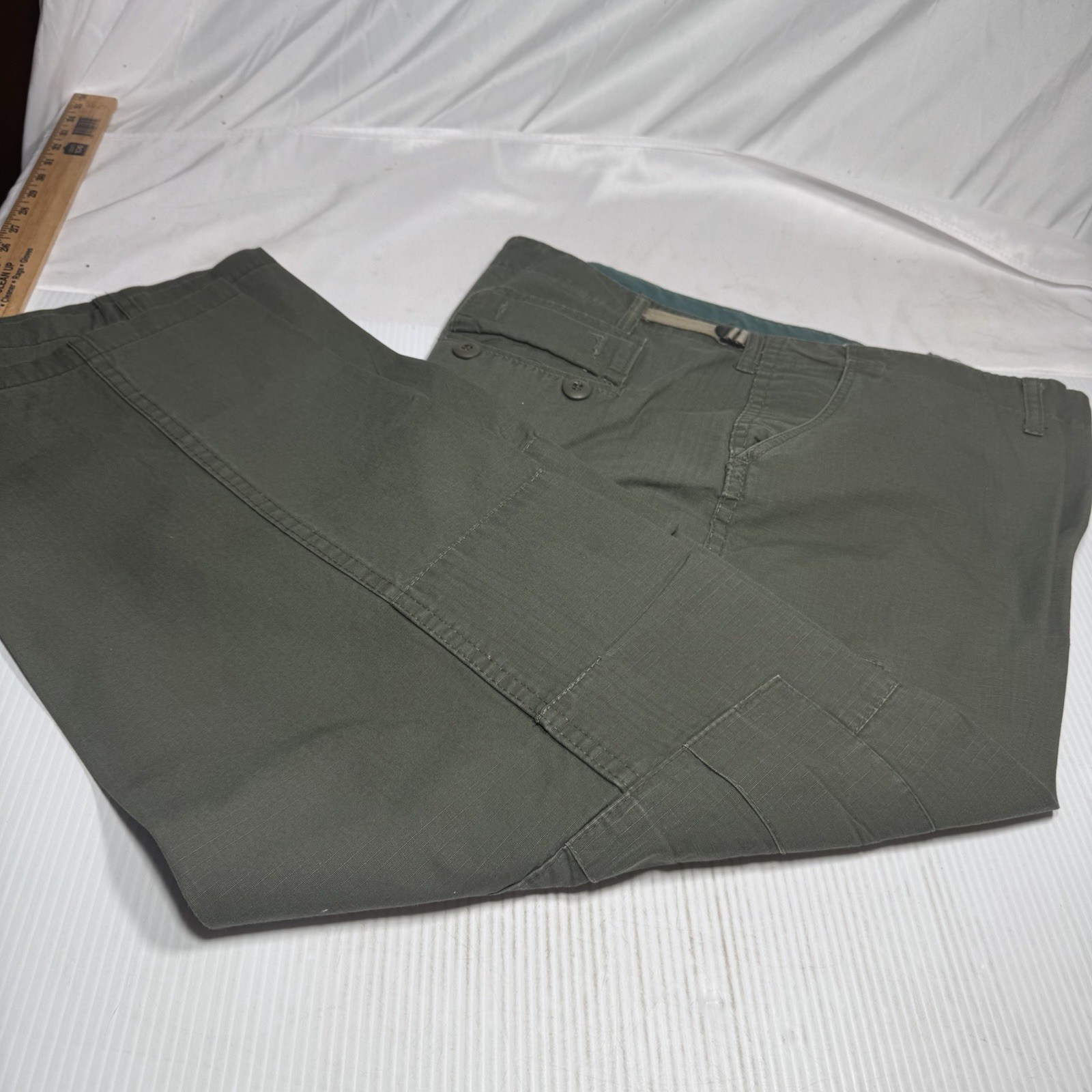 Vintage 1960s US Mil. Cotton Ripstop Cargo Trousers Sz XL - #3