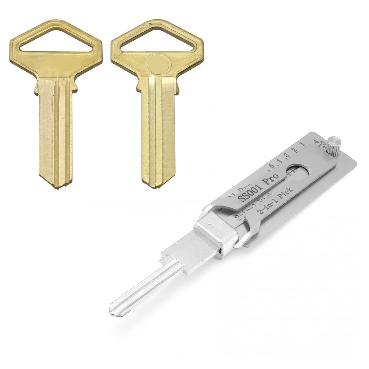 2-in-1 Stainless Steel Key Decoder SS001 PRO Lock Decoder Repair Tools-(1pc)