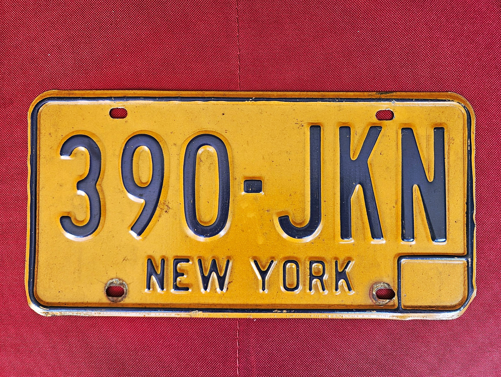 1973-1986 New York License Plate 390-JKN NY Vintage Tag Collectible 1973-1986 New York License Plate 390-JKN NY Vintage Tag Collectible