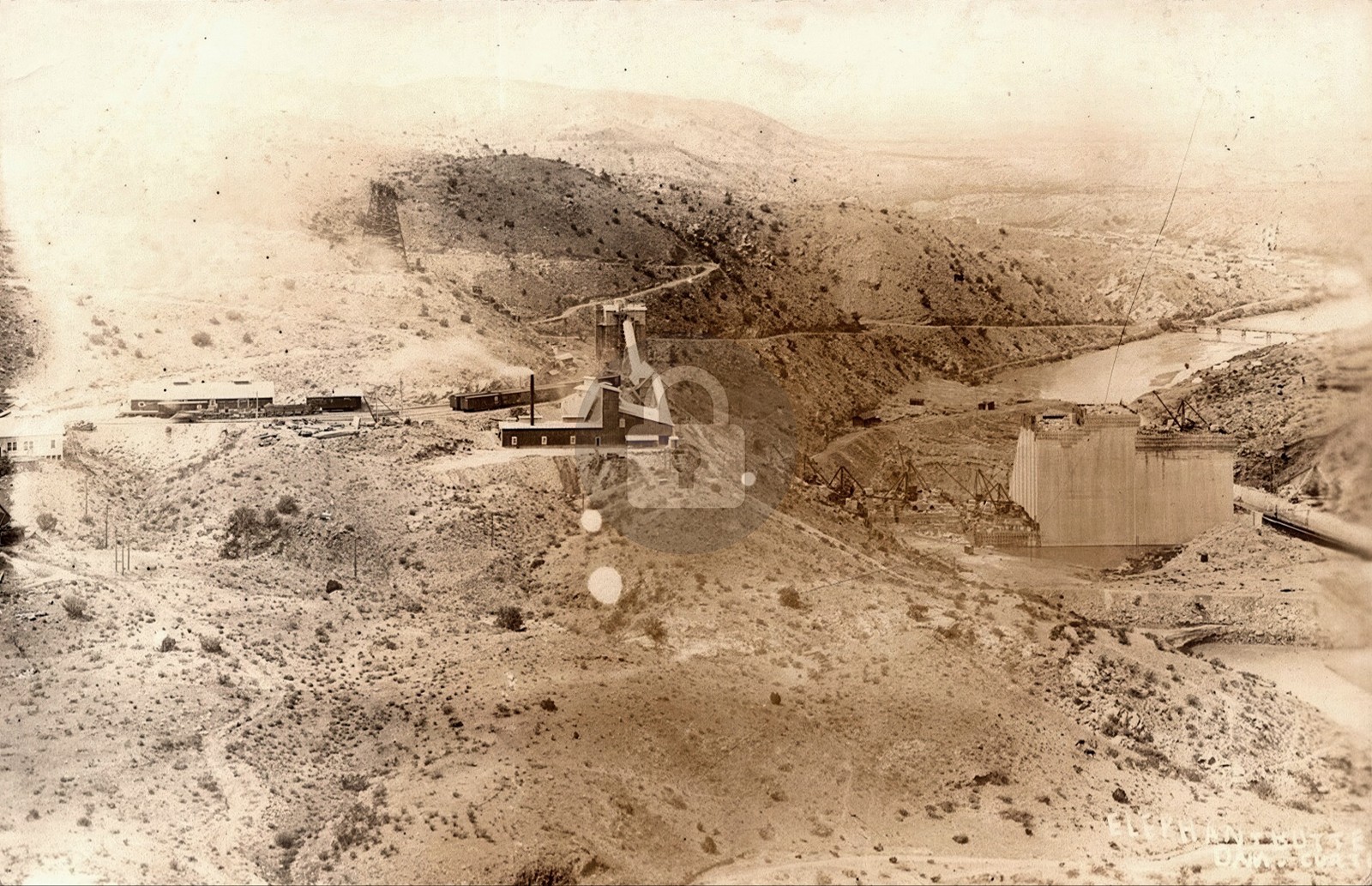 Elephant Butte Dam New Mexico Dam Under Construction RPPC Photo Postcard COPY