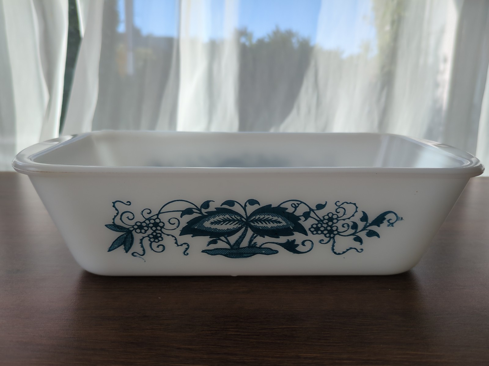 Vintage Glasbake Rectangular Baking Dish J522 1.5QT Bread Oven white milk glass