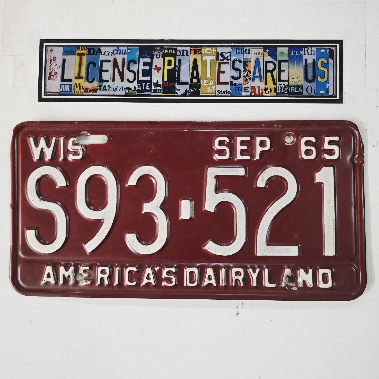 1965 Wisconsin License Plate 🔥 Vintage America's Dairyland WI Tag S93-521 1965 Wisconsin License Plate 🔥 Vintage America's Dairyland WI Tag S93-521