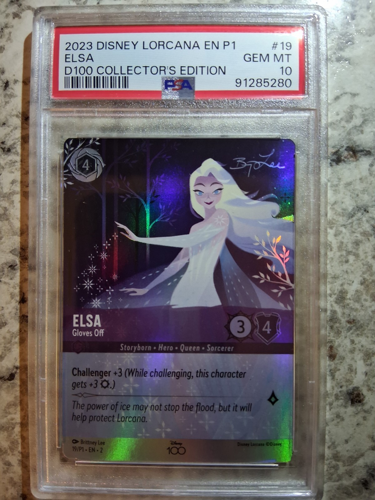 2023 Disney Lorcana EN P1 D100 Collector\'s Edition #19 Elsa PSA 10 GEM MINT 2023 Disney Lorcana EN P1 D100 Collector\'s Edition #19 Elsa PSA 10 GEM MINT