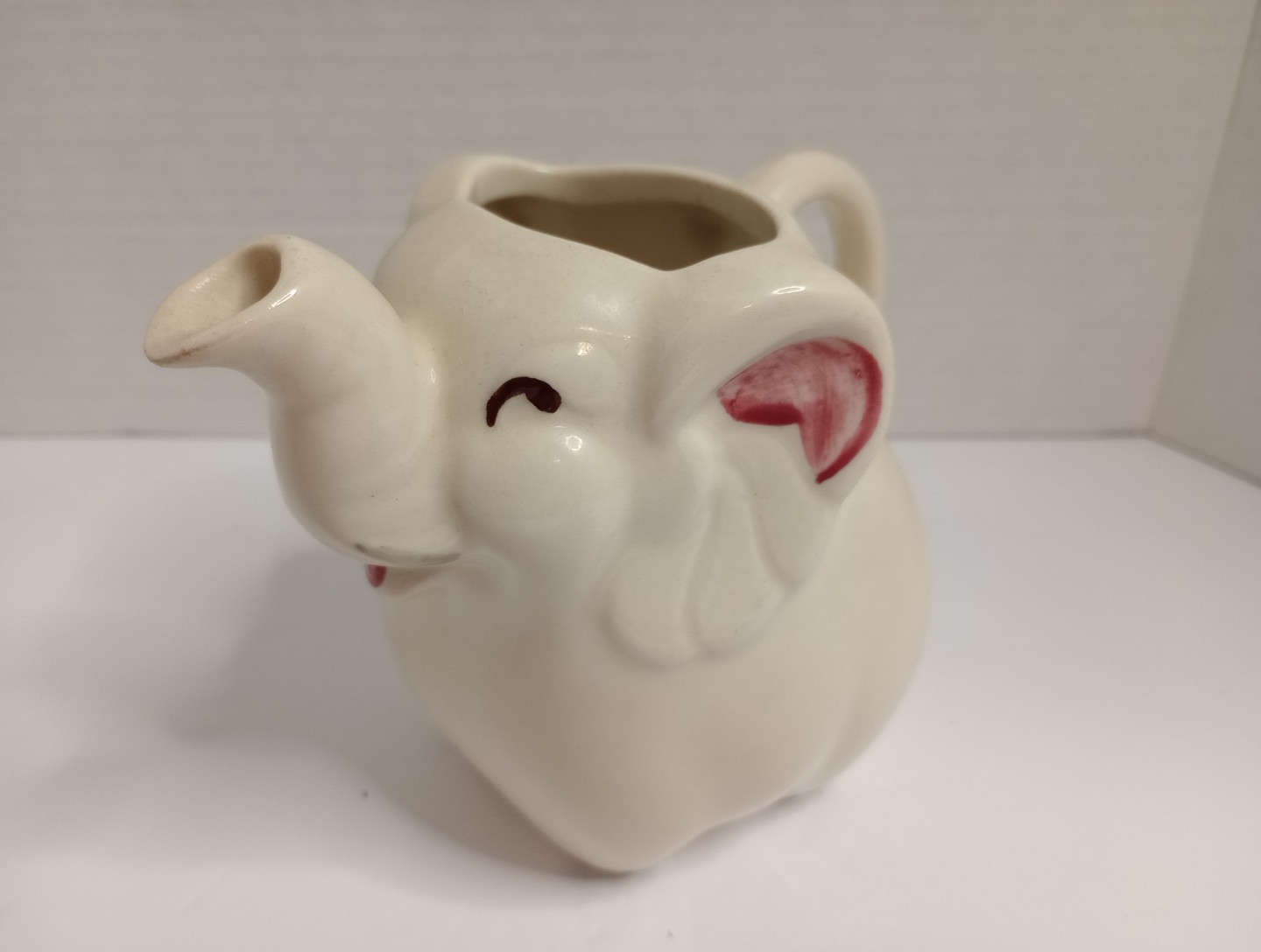 Vintage Elephant Ceramic Creamer Pitcher possibly Shawnee 4.5