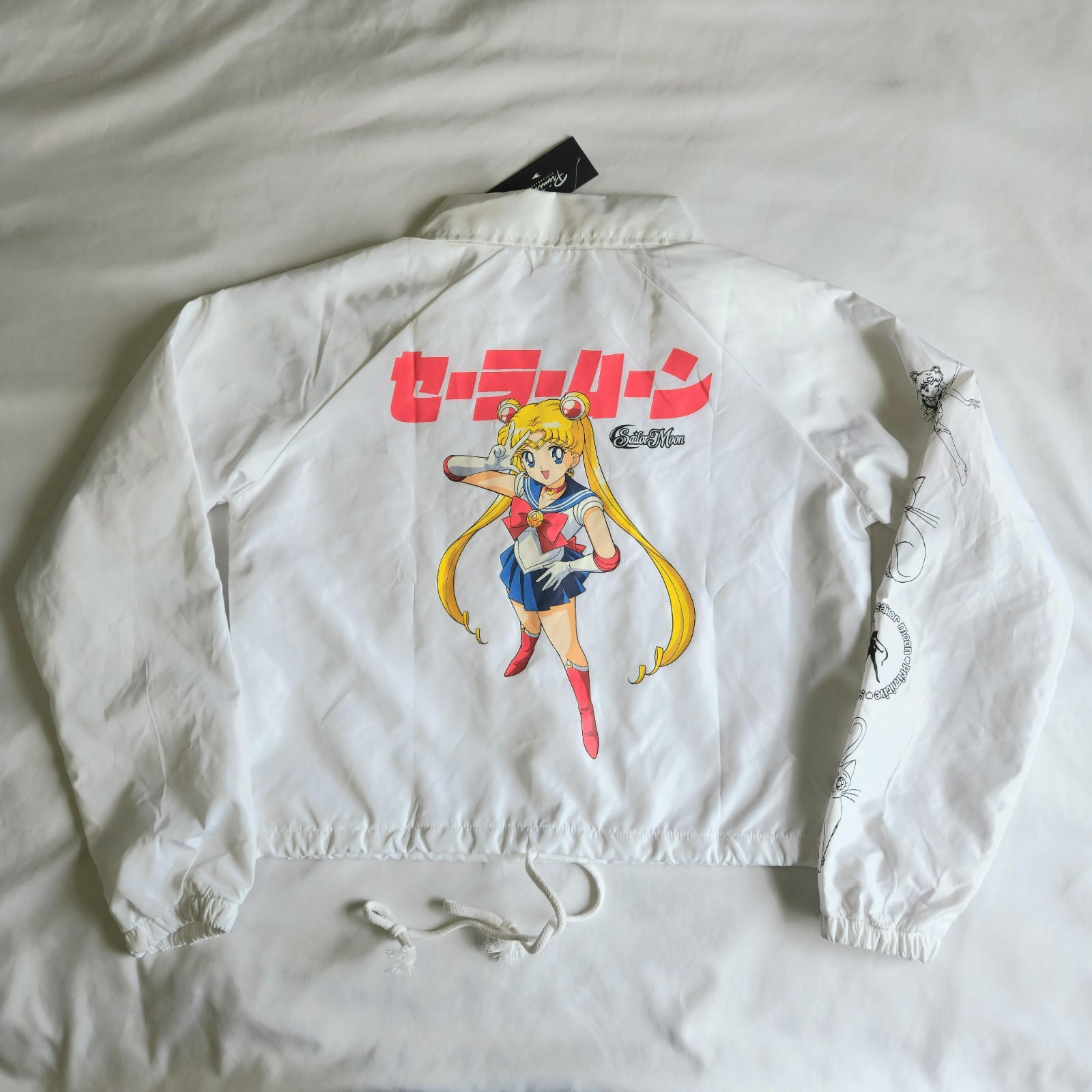 Primitive x Sailor Moon Pretty Guardian Anime XS White Windbreaker Coach Jacket