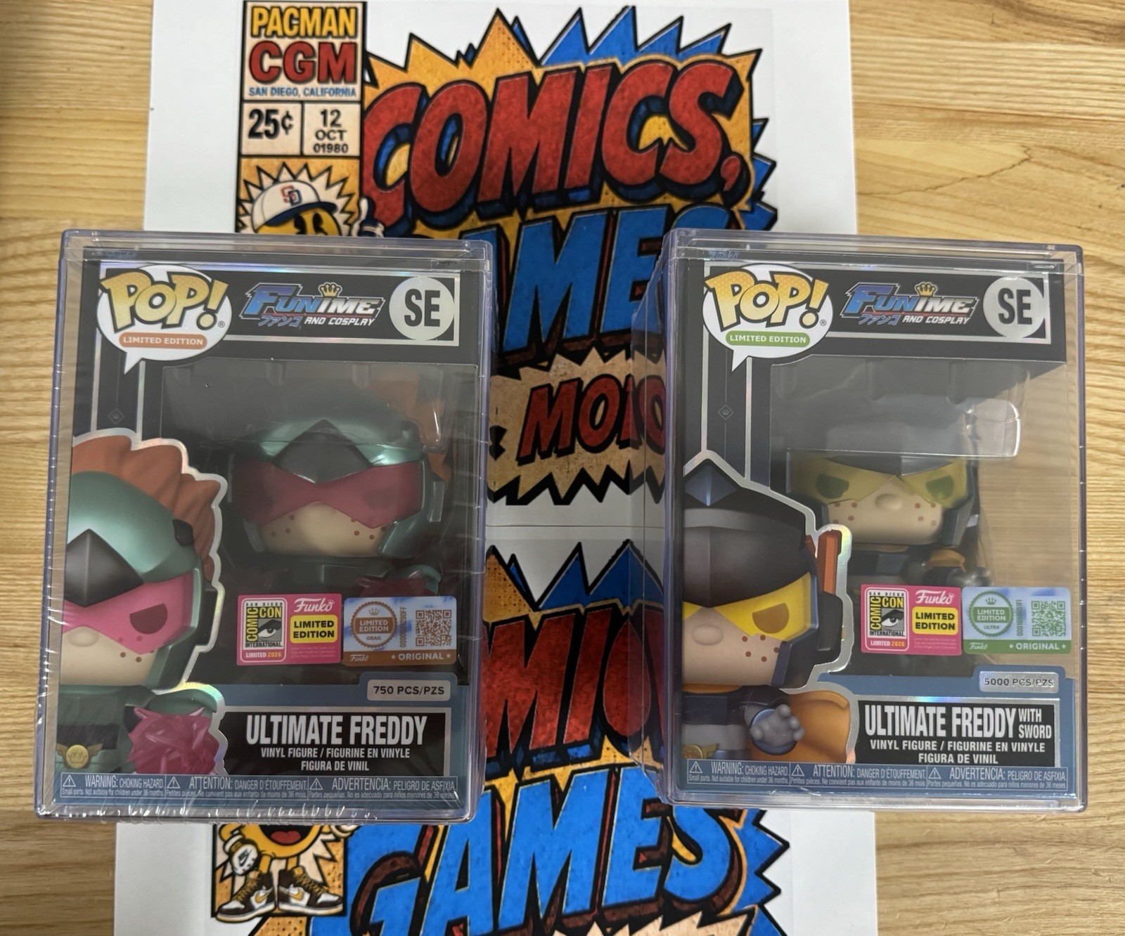 Funko Pop Ultimate Freddy Lot of 2 Comic Con 2026 Limited Edition 1/5000, 1/750