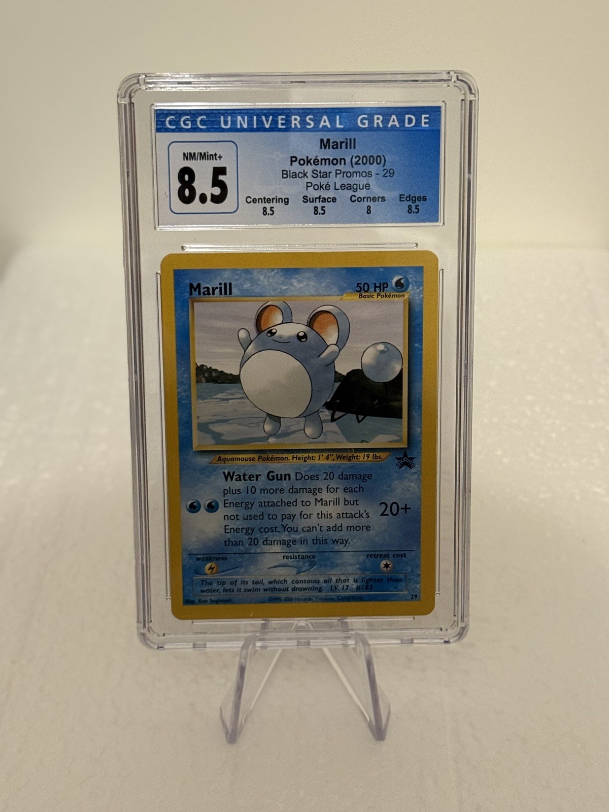 Pokemon Marill 29 Black Star Promo Pokemon League CGC 8.5