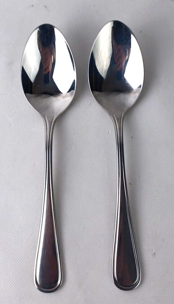 2 Oneida Stainless NEW RIM 18/10 Stainless Serving Spoons 8