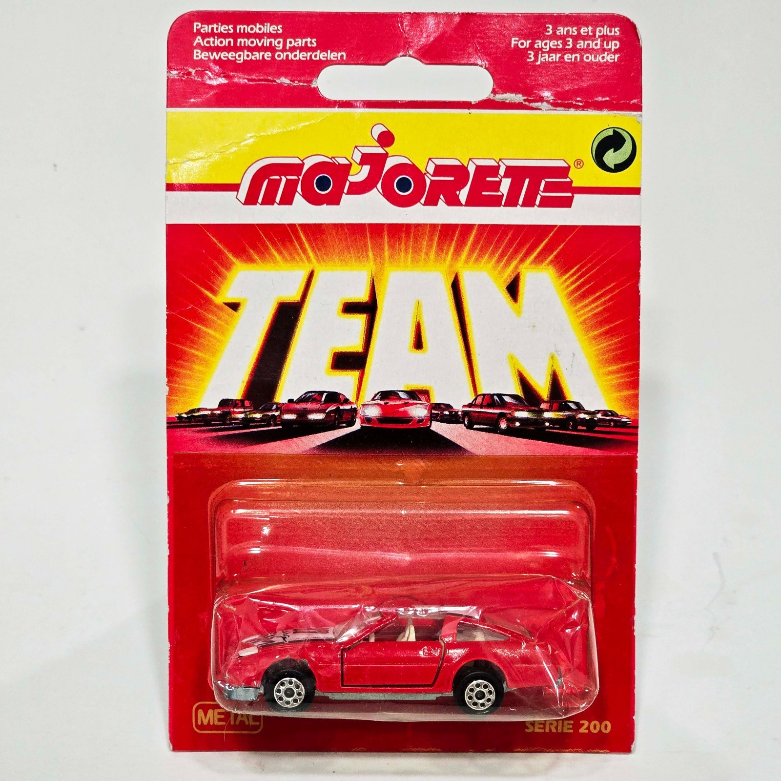 Vintage Majorette 214 Nissan 300 ZX Turbo / Red w/ #17 Tampo / Opening doors