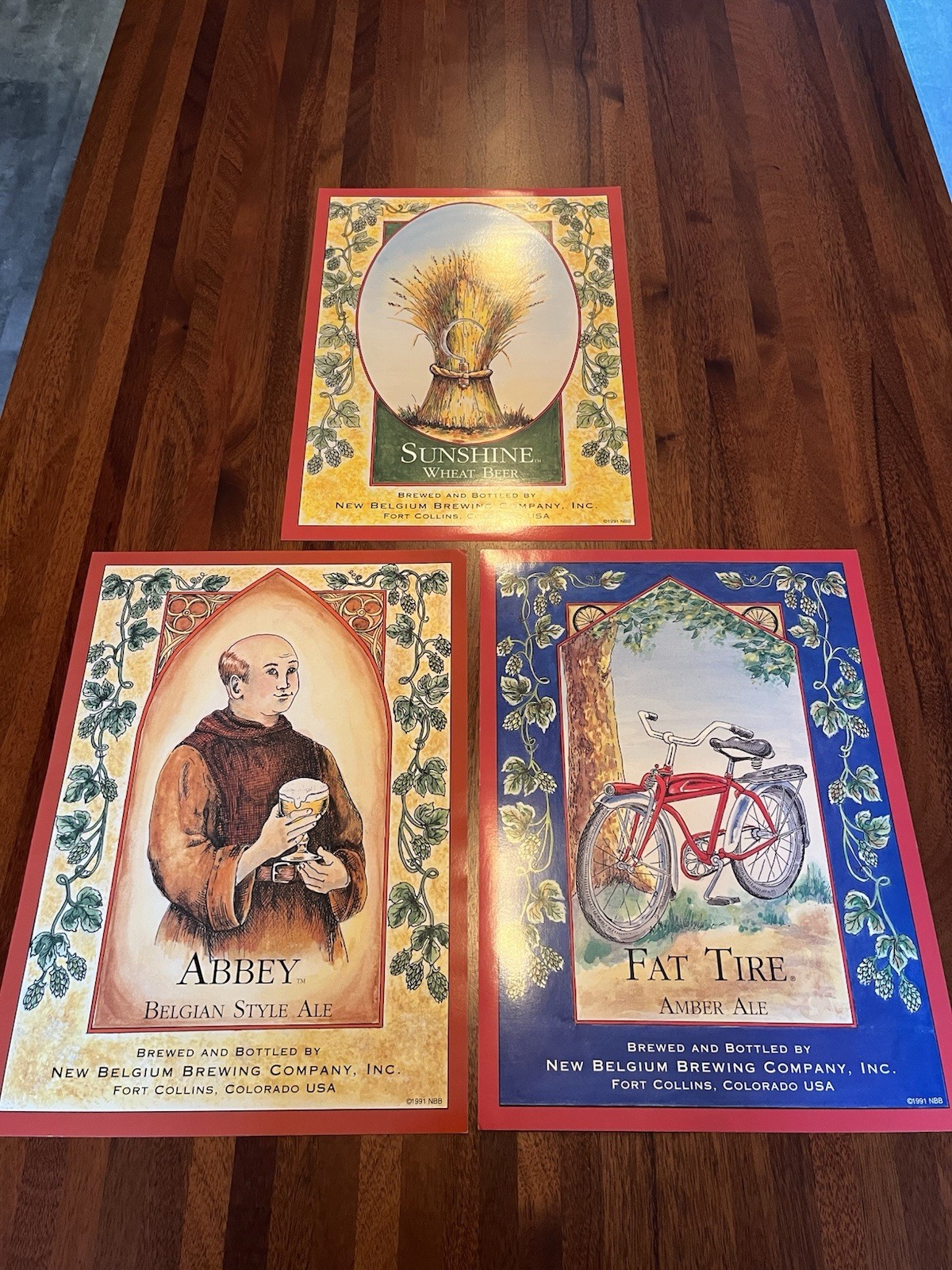New Belgium Brewery Fat Tire Artist Series 1991 Poster Artwork Print Ad