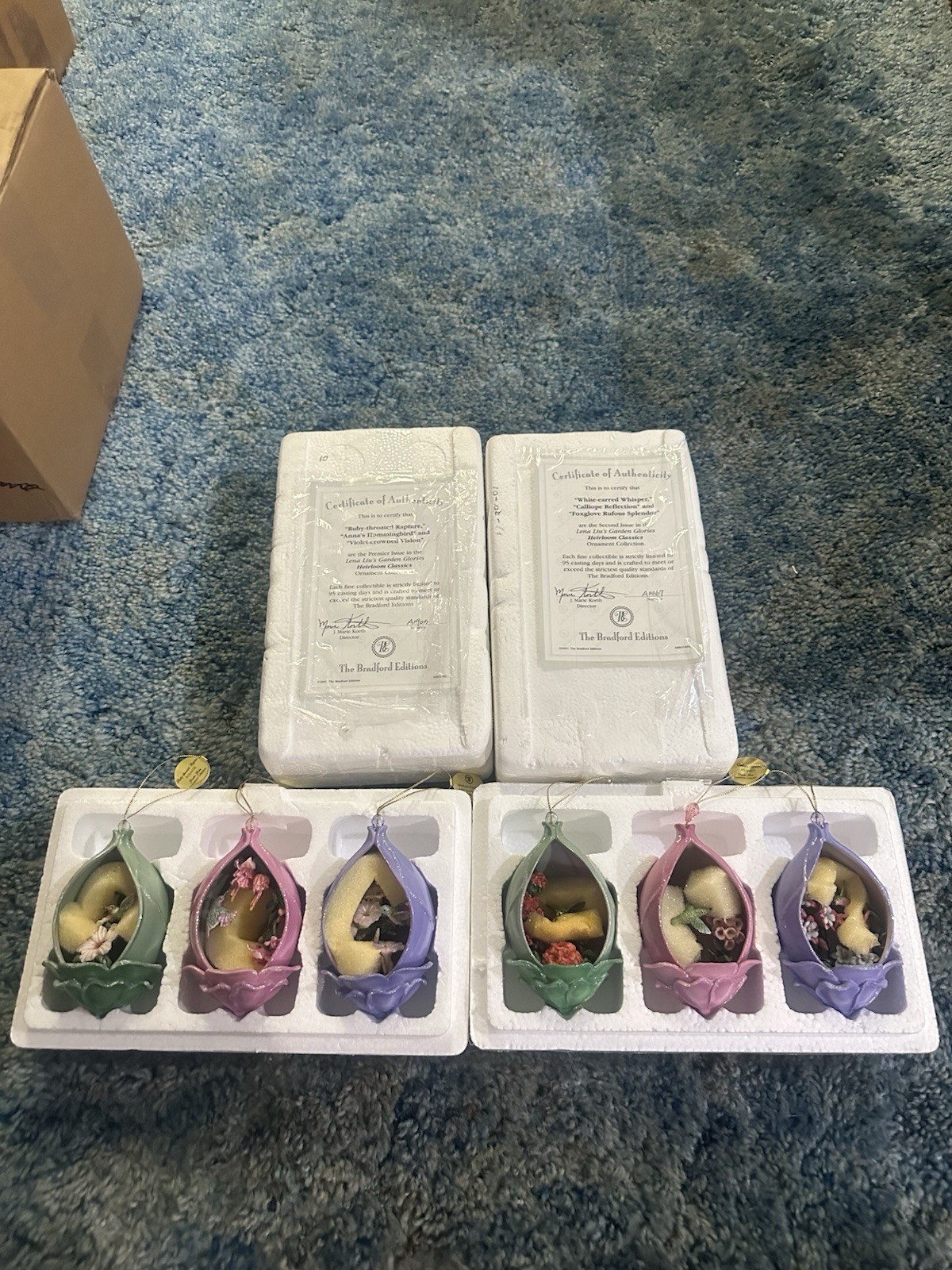 6 Lena Liu Garden Glories Heirloom Classics Ornaments US SHIP ONLY SEE INFO