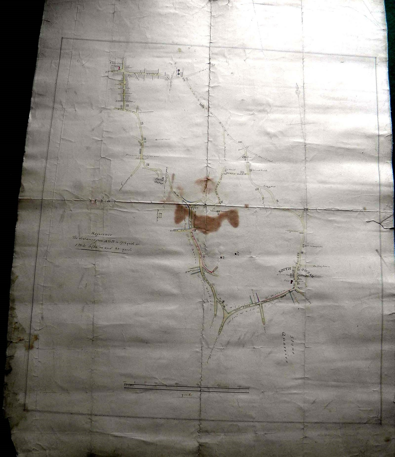 HALIFAX to SOUTH OWRAM Original Circa 1802-1830 Survey plan, Market Place, Gas W