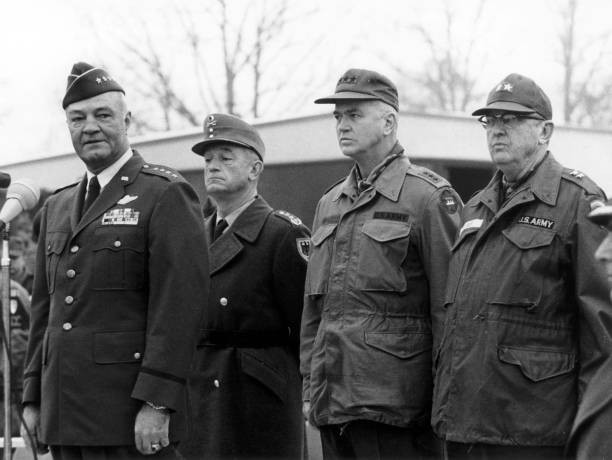 General Howell M Estes gives a welcome speech for soldiers of US a- Old Photo 1