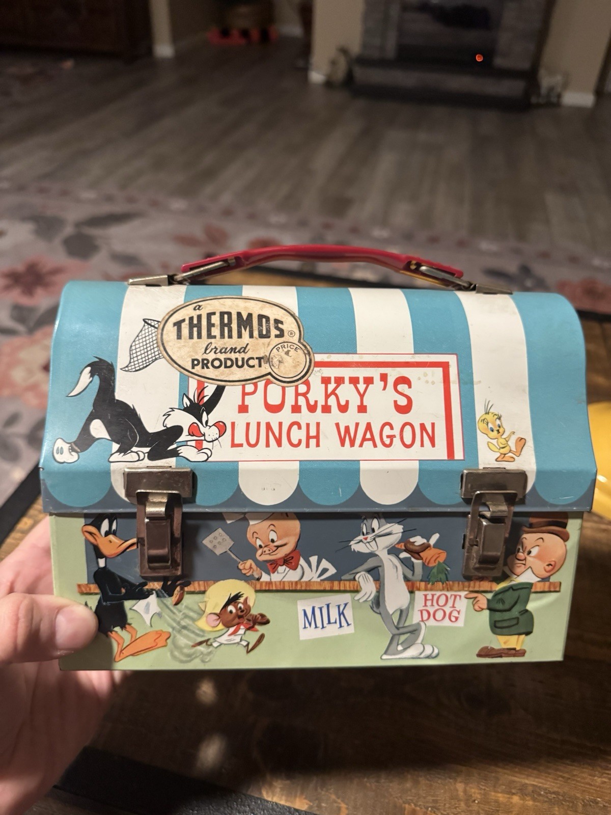 Rare Unused 1959 Porky’s Lunch Wagon Lunchbox By American Thermos w/tag Vintage