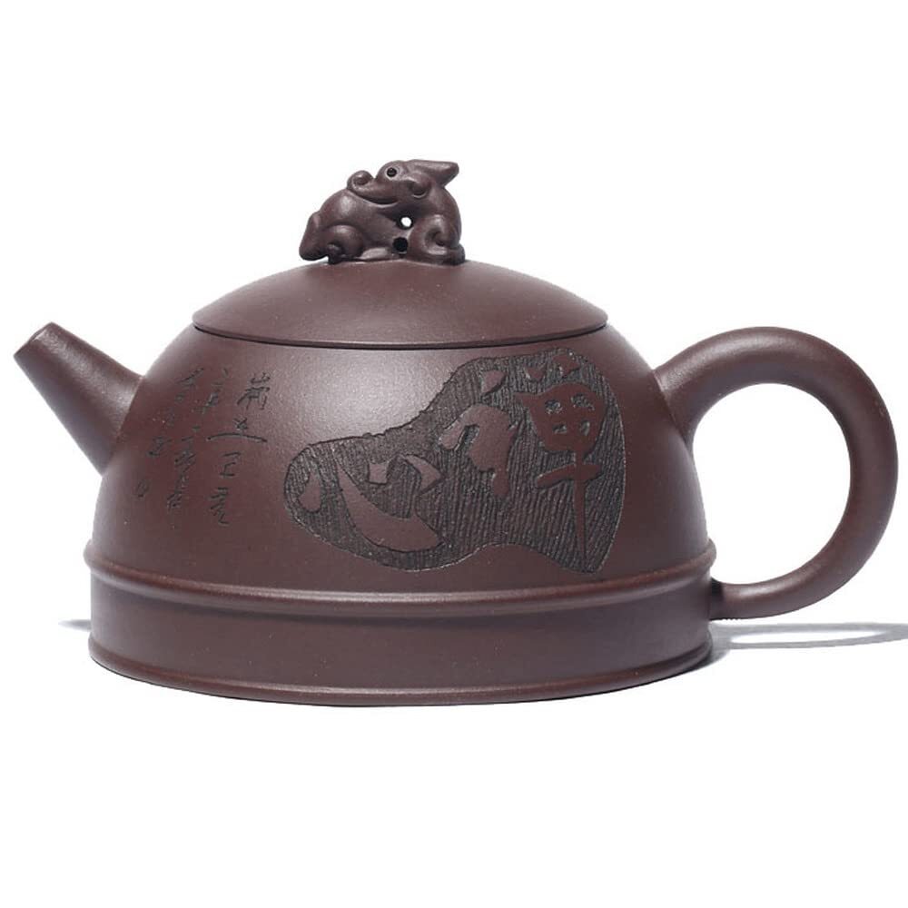 250ml Chinese Yixing Hand Carved Purple Clay Teapot Kung Fu Tea Set Kettle