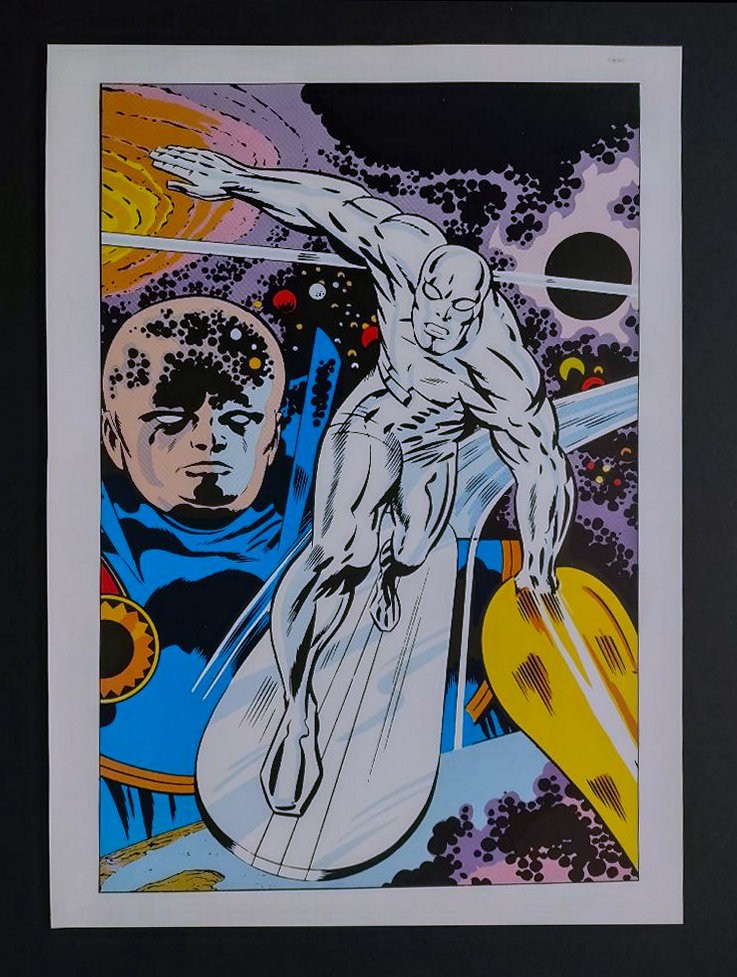 1970's Kirby Silver Surfer poster: 1978 Marvel Comics Fantastic Four 72 pin-up