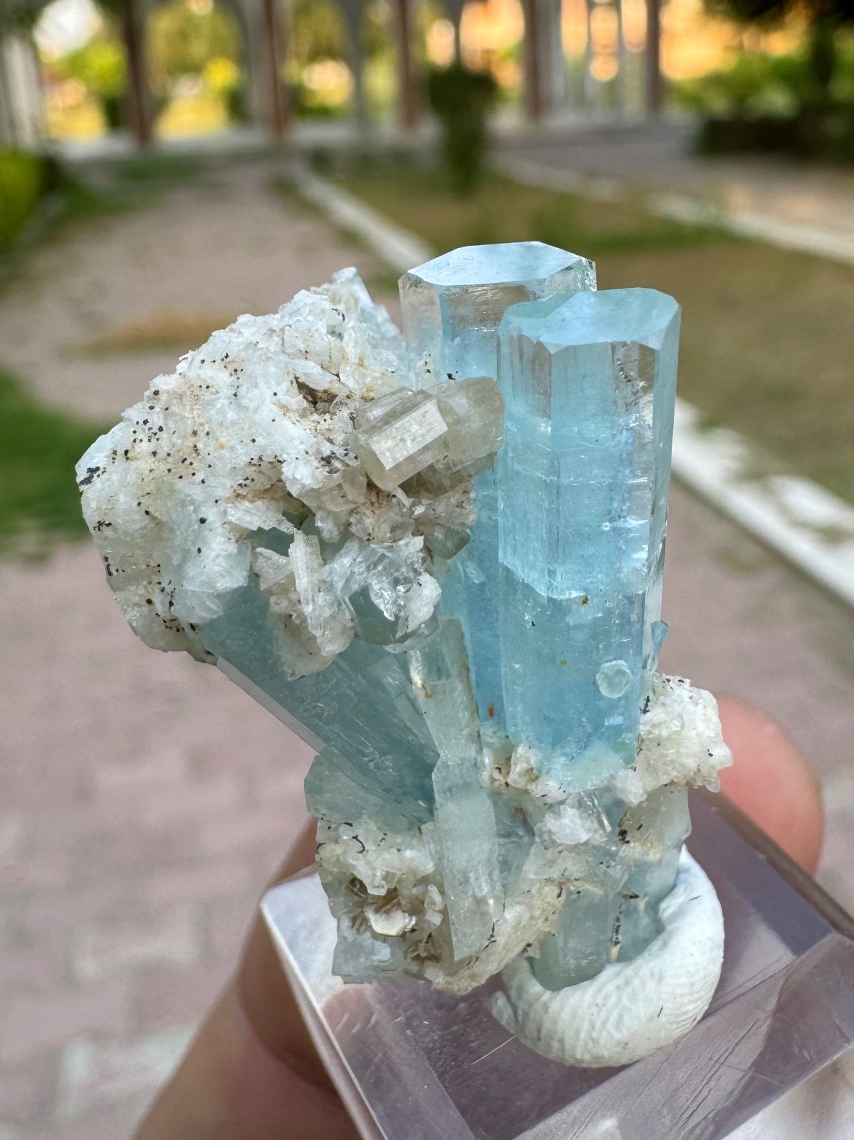 60 Carats Aquamarine Crystals With Apatite On Matrix Combine/Natural Crystal