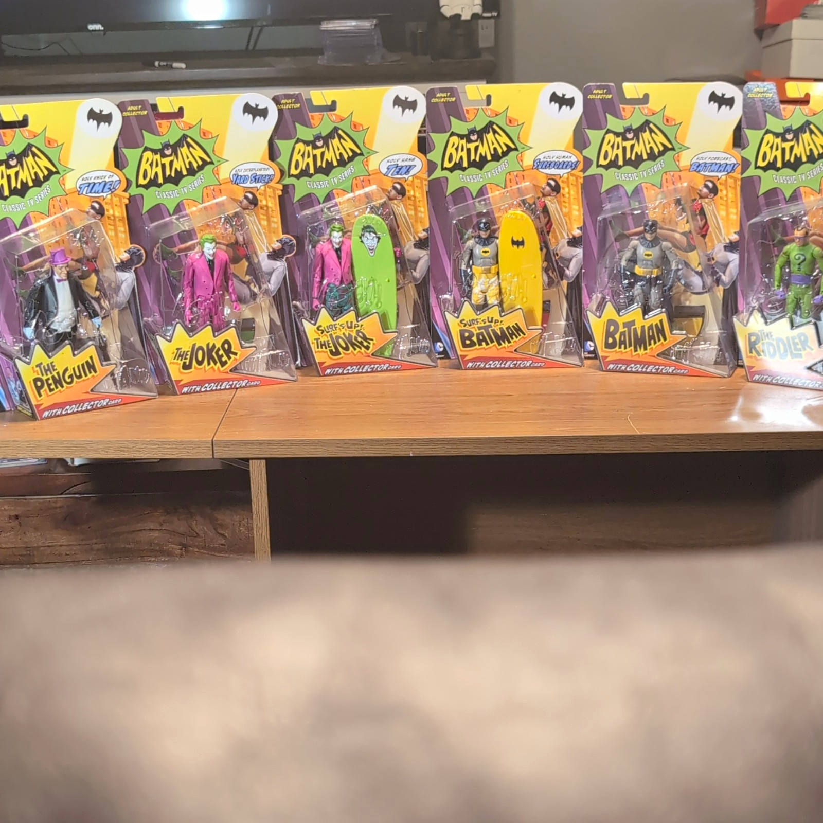 Batman Classic TV Series Figure Lot Batman Joker Penguin Riddler Cards Sealed