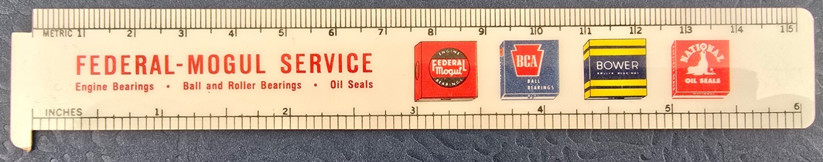 Federal-Mogul Service Decimal Equivalent Ruler - 1963 Tool Collectible Federal-Mogul Service Decimal Equivalent Ruler - 1963 Tool Collectible