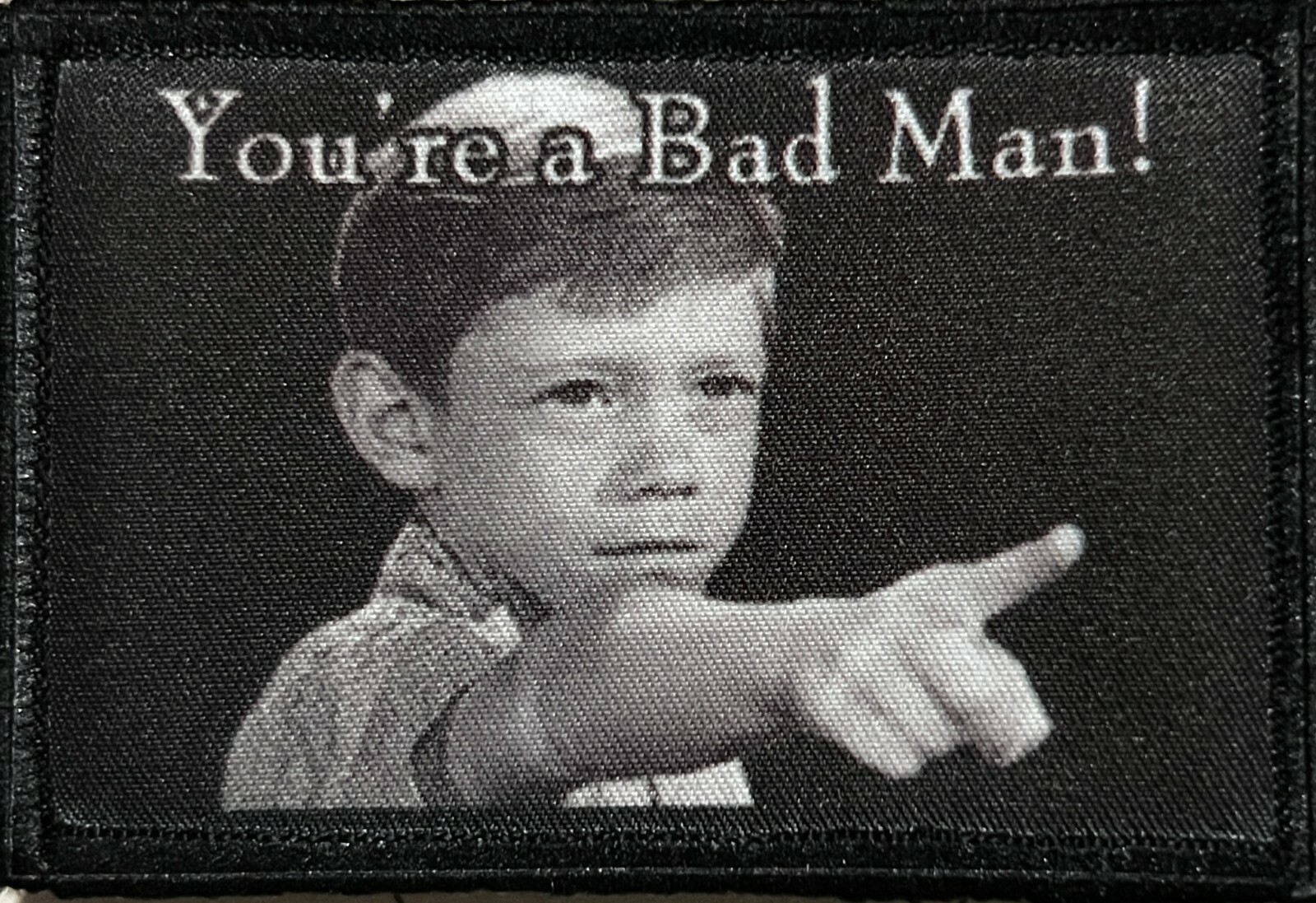 You\'re a Bad Man Morale Patch Army Military Tactical Monkey Stare Funny