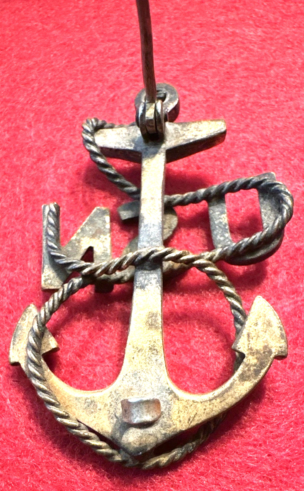 Rare Pre-1920 US Navy USN Anchor Visor Cap Badge Pin WWI Era Original-SEE STORE