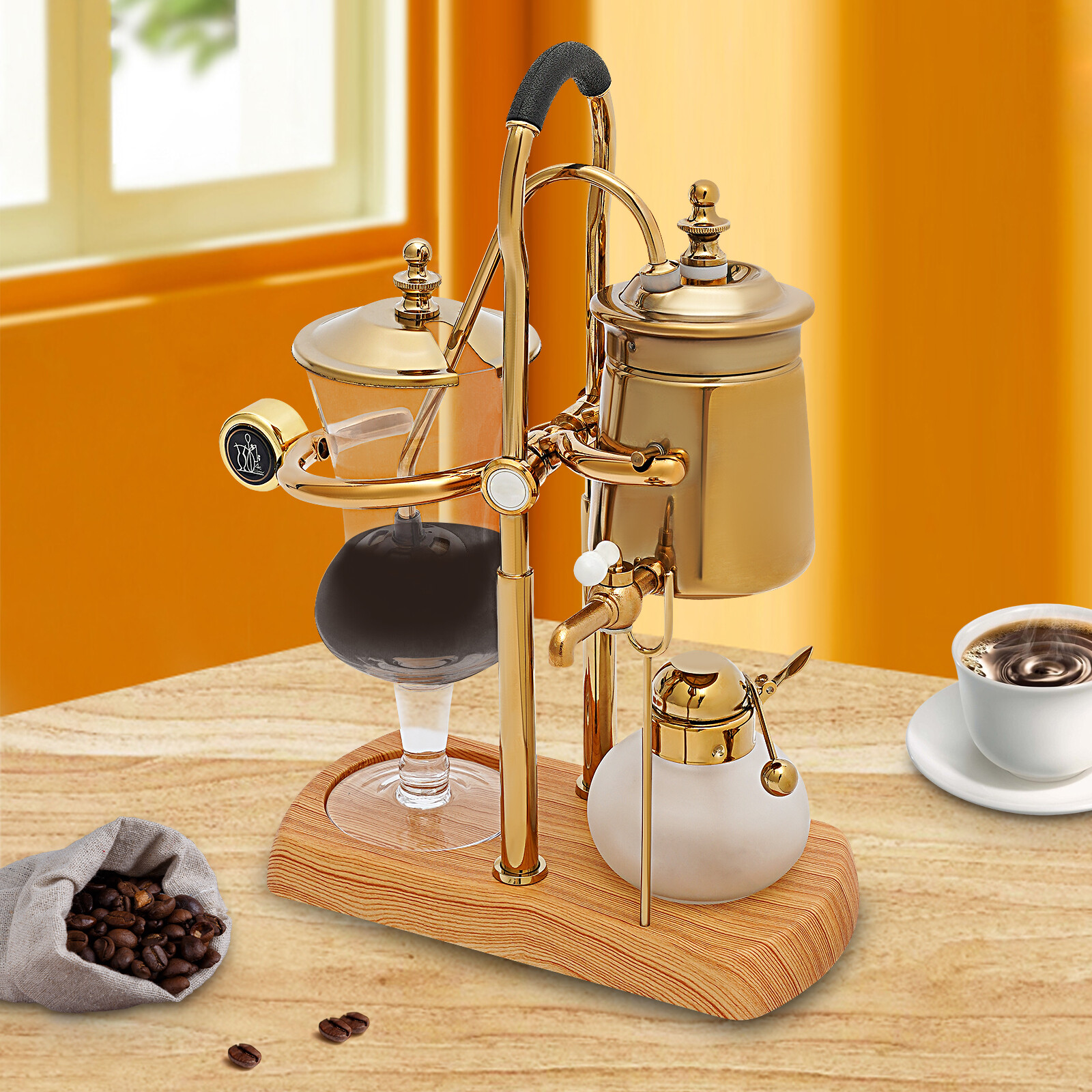 15OZ Royal Belgian Belgium Balance Syphon Coffee Maker Siphon Brewer Golden HOT~