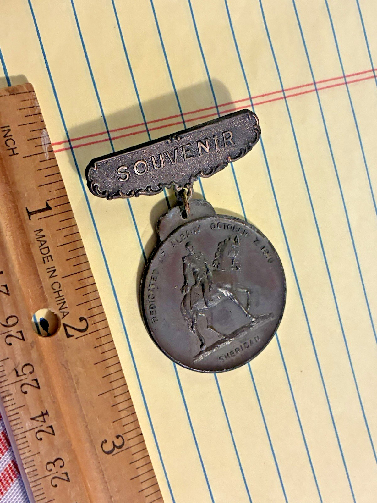 1916 SOUVENIR MEDAL ALBANY NY DEDICATION MONUMENT General Philip Henry Sheridan