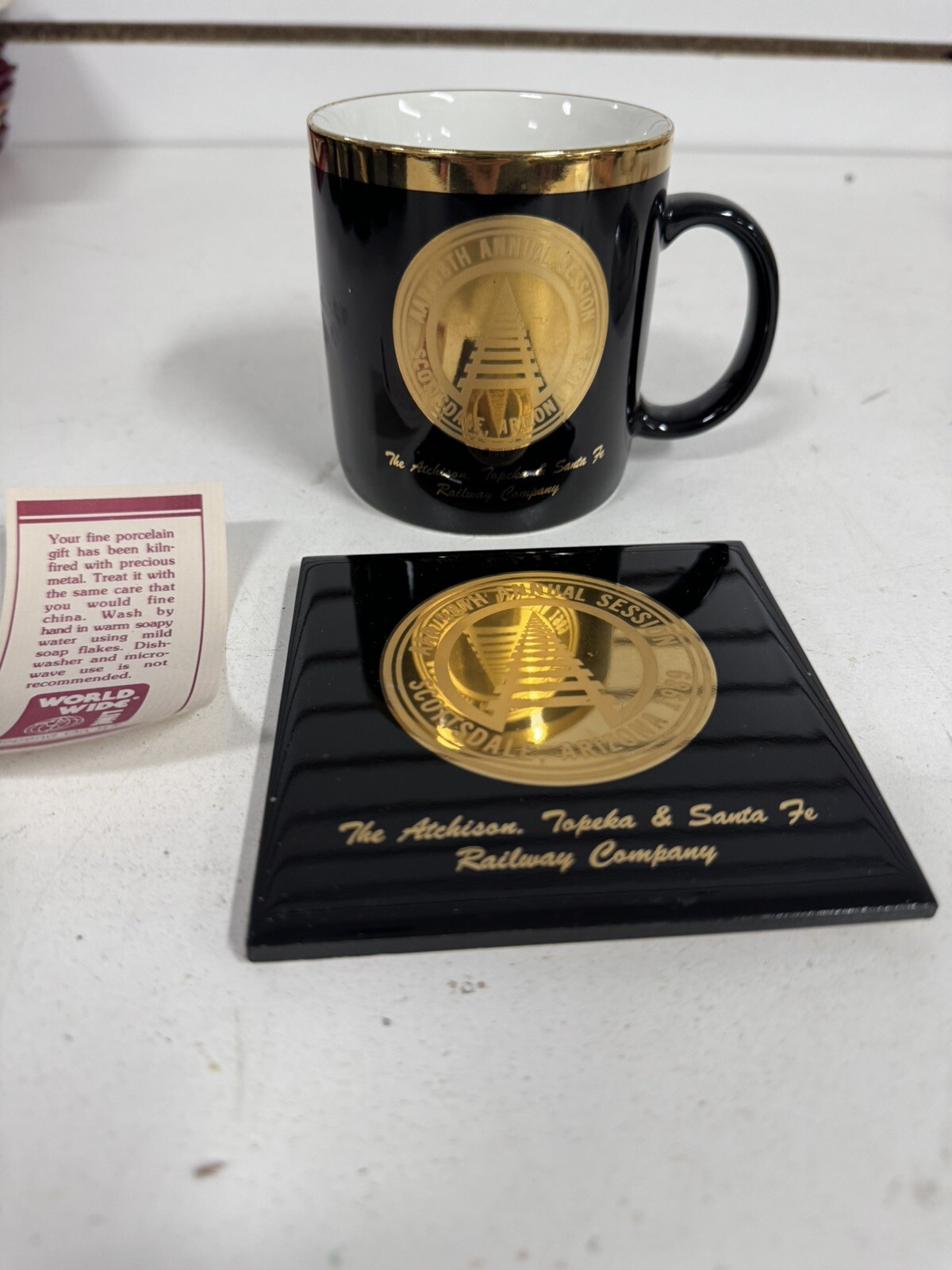 VTG AAR 98th Annual Session Scottsdale 1989 Mug Coaster Set Atsf Santa Fe BH