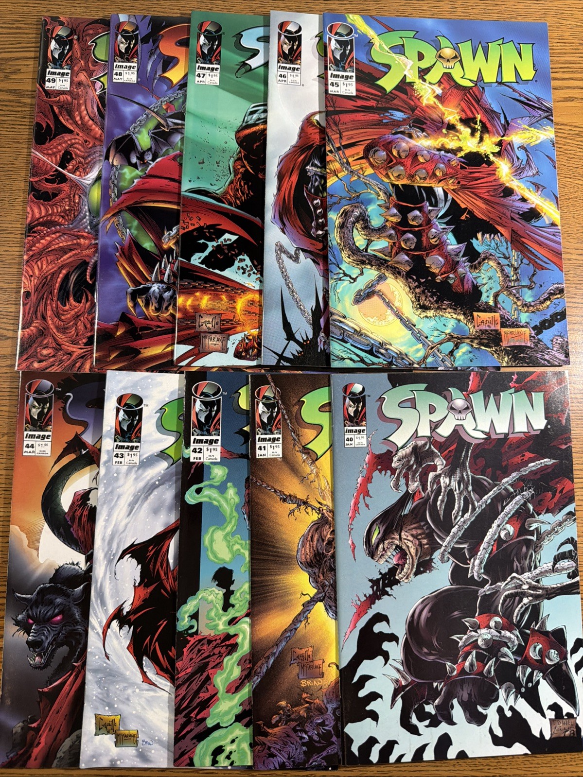 Spawn #40 41 42 43 44 45 46 47 48 49 1992 Image Lot Run Set Mcfarlane VF/NM