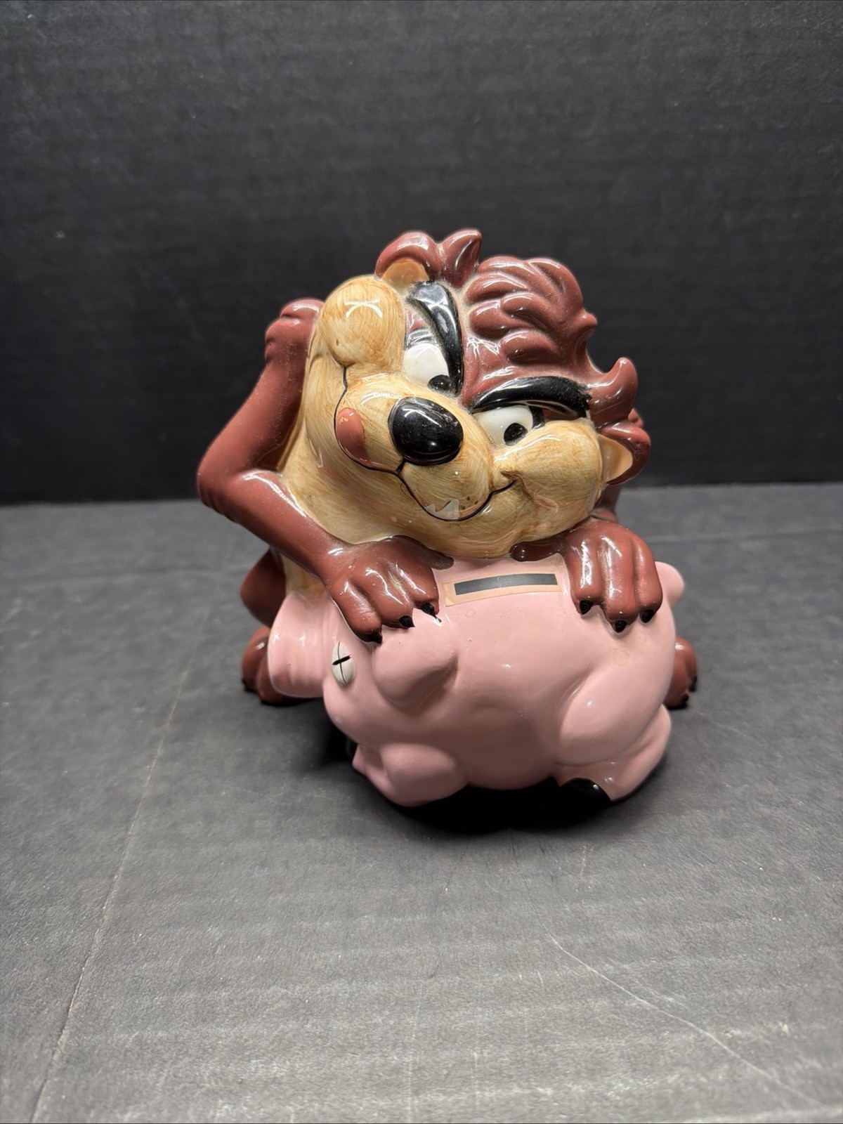 Vintage 1989 Looney Tunes Tasmanian Devil Piggy Bank by Warner Brothers - RARE
