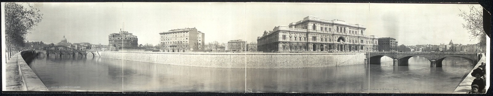 Photo:Rome Italy 1909 Castle St Angelo Hall of Justice St Peters Panorama