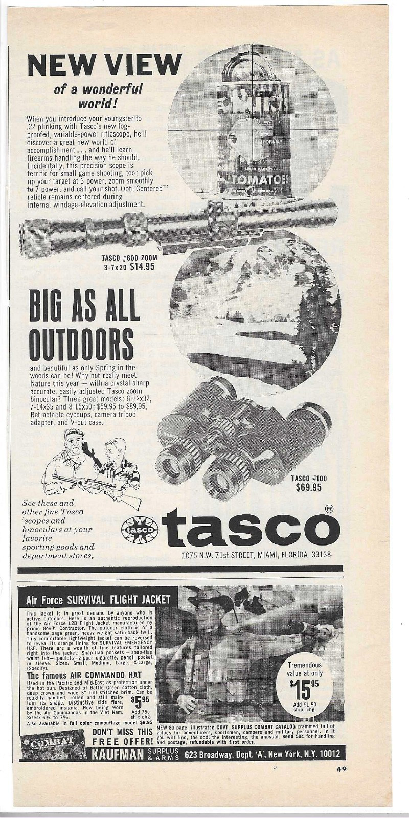 1966 Tasco Rifle Scopes & Great American Arms Company Vintage Print Ads