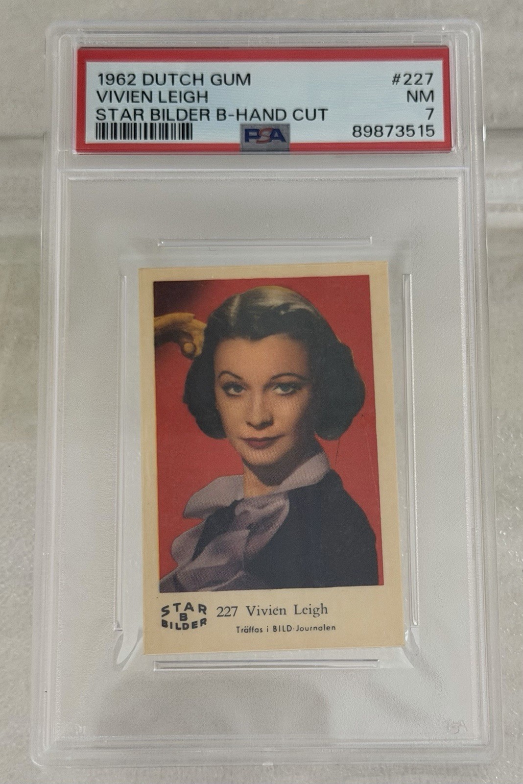 1962 DUTCH GUM STAR BILDER B #227 VIVIEN LEIGH STAR BILDER B, PSA 7, POP 1